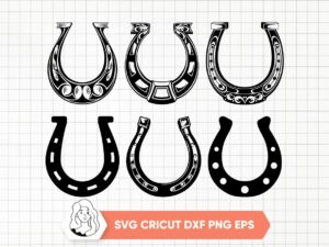 Horseshoe SVG, Horseshoe Cut Files Silhouette, Horseshoe Nails Clip Art