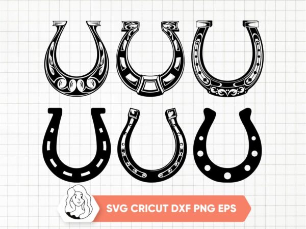 Horseshoe SVG, Horseshoe Cut Files Silhouette, Horseshoe Nails Clip Art