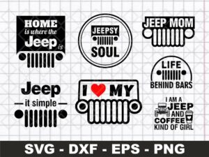 Jeep Mom SVG, Jeep Wrangler Cut Files Bundle