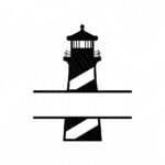 Lighthouse Cut Files, Lighthouse Split Name Frame SVG