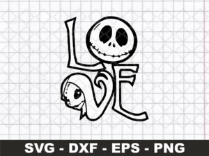 Love Jack Skellington and Sally SVG