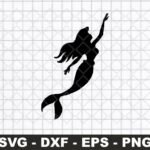 Mermaid Silhouette Clip Art SVG