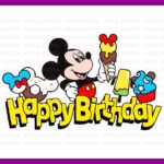 Mickey Birthday Cake Topper, Happy Birthday Printable, Mickey Mouse PNG file