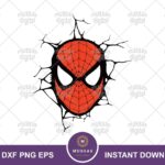 Spiderman Face Mask Cut Files, SVG, PNG, DXF and EPS