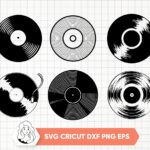 Vinyl Record Silhouette vector, vinyl svg cut files