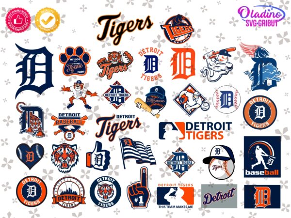 Detroit Tigers SVG Bundle, MLB Detroit Vector Design PNG