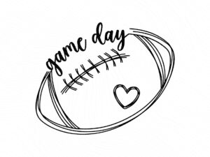 Game Day Baseball Outline Line Art