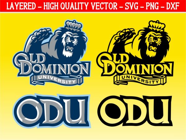 Old Dominion Monarchs Logo SVG Black and Layered Vector PNG