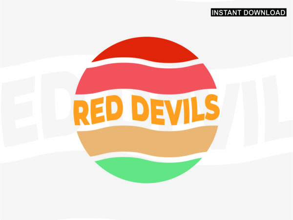 Red Devils Retro SVG Design Manchester United PNG Vector