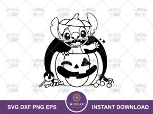 Stitch Halloween SVG Pumpkin Silhouette Outline PNG