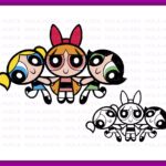 The Powerpuff Girls SVG Black and Layered