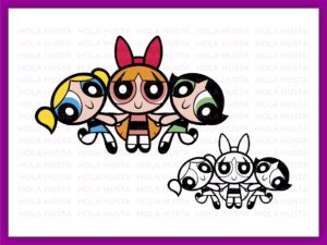 The Powerpuff Girls SVG Black and Layered