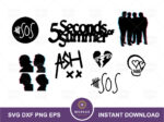 5 seconds of summer bundle svg, sos clipart, silhouette vector