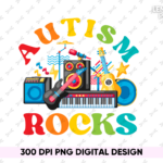 Autism Rocks One Awesome Kid PNG Design