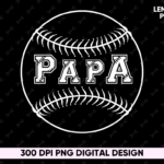 Baseball Papa PNG PDF Design