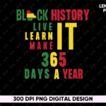 Black History live it learn it make it 365 days a year Shirt Design