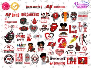 Cheer on the Tampa Bay Buccaneers with this 50+ High Quality NFL SVG Bundle!