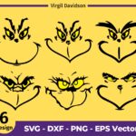 Christmas Character Face Grinch eyes Bundle SVG