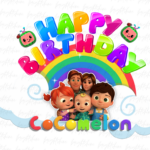 Cocomelon Birthday Cake Topper PNG PDF Design