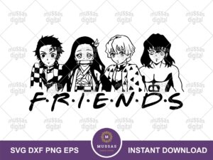 Demon Slayer Friends SVG, Tanjiro, Nezuko, Zenitsu Vector