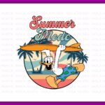 Donald Duck Retro Summer Mode SVG Vector, Summer Trip Vacay Mode Magical Kingdom PNG Sublimation