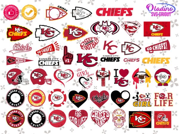 Kansas City Chiefs NFL SVG Files - Perfect for DIY Projects, Scrapbooking, and More