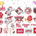 MLB Cincinnati Reds SVG Design, Digital Cut Files, Baseball Clipart PNG Vector