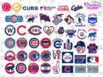 MLB Design Chicago Cubs SVG, Digital Cut Files, Baseball Clipart PNG Vector