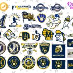 MLB Milwaukee Brewers SVG Design, Digital Cut Files, Milwaukee Brewers Baseball Clipart PNG Vector