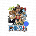 One Piece Birthday Cake Topper Template PNG