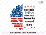 Patriotic sunflower with love hearts memorial day PNG Design