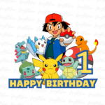 Pokemon Birthday Cake Topper 1 PNG