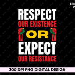 Respect our Existence or Expect Our Resistance Juneteenth Shirt Design