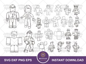 Roblox Outline Clipart, Coloring, Roblox Cut Files SVG, DXF PNG EPS