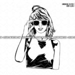 Taylor Swift Half Body Clipart, Taylor Swift SVG, Vector Art