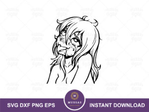 ahegao clipart, anime, ahegao svg cut file