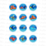 cup cake topper Finding Nemo PNG PDF Design