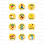 cup cake topper Pokemon PNG PDF Design