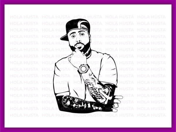 nicky jam vector art, nickyjam line art silhouette svg image png