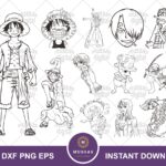 one piece outline clip art, one piece svg, png, vector anime