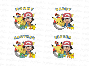 t-shirt family Pokemon Sublimation Design