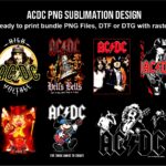 ACDC PNG Sublimation Design, DTF or DTG with Raster