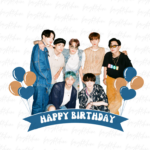 BTS Cake Topper Happy Birthday PNG Not Editable PDF