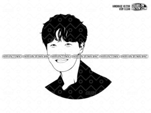 BTS J-Hope SVG, Vector Face Silhouette Kpop BTS