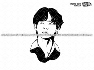 BTS V PNG Design, BTS Vector Art, Hand Made, SVG EPS