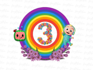 Cocomelon Birthday Party 3 PNG, Transparent Background, DTF, DTG File (3)