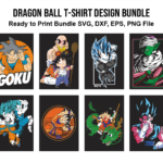 Dragon Ball T-Shirt Design Bundle, AI EPS PNG SVG