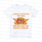 Firefighter Experts in Putting Out Fires and Grilling the Perfect Burger PNG Design