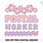 Groovy PNG Design, Postal Worker PNG Sublimation Design File