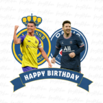 Messi and Ronaldo Cake Topper PNG - Not Editable Design File